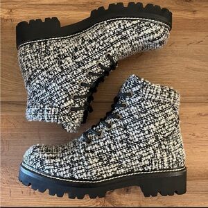 MONTELLIANA Women's Tweed Ankle Boots SZ 7 women’s boot shoes nwt